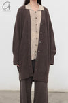 Mutedance 24 Autumn and Winter Button Cashmere Sweater MD-MD24FW126-BROWN MD24FW125 MD24FW126
